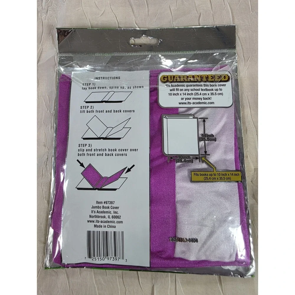Purple & Pink Premium Edition Jumbo Book Covers XXLSuper Stretchy School Supply